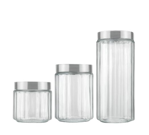 Kit com 3 Potes Redondos Collection Invicta